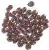 50 8x6mm Transparent Amethyst Bronze Lustre Flat Oval Glass Beads